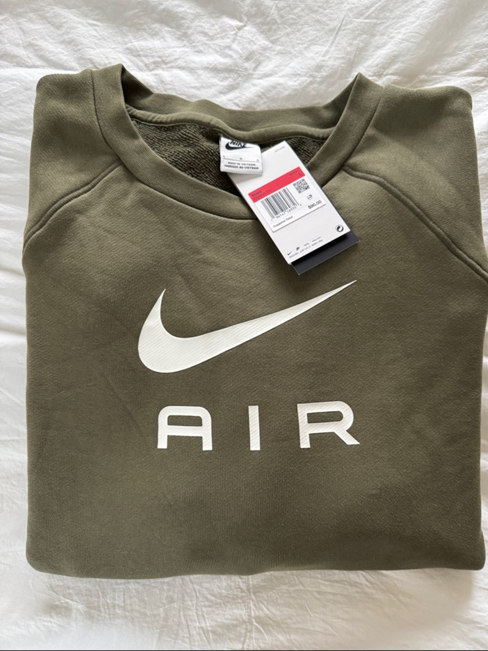 Nike AIR Crewneck Sweatshirt Olive Green Sz L NEW